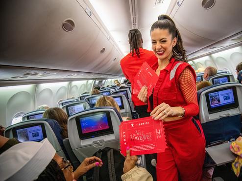 Virgin Voyages, the multi award-winning travel brand that was voted No. 1 in Condé Nast Traveler’s 2023 Readers’ Choice Awards, delighted customers on a recent Delta flight when Sir Richard Branson surprised them with a cruise vacation aboard his newest ship, Resilient Lady. 