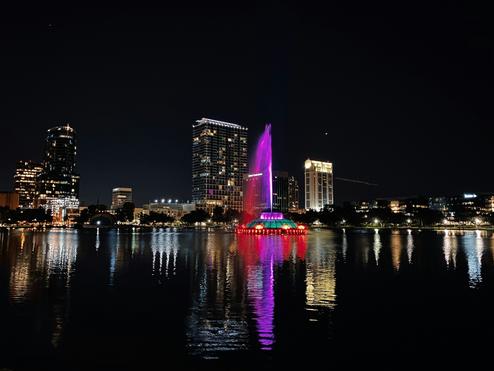 An image of downtown Orlando at night