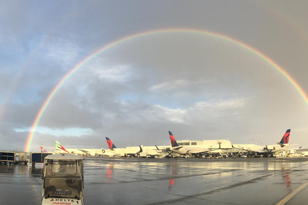 Rainbow at Seattle airport