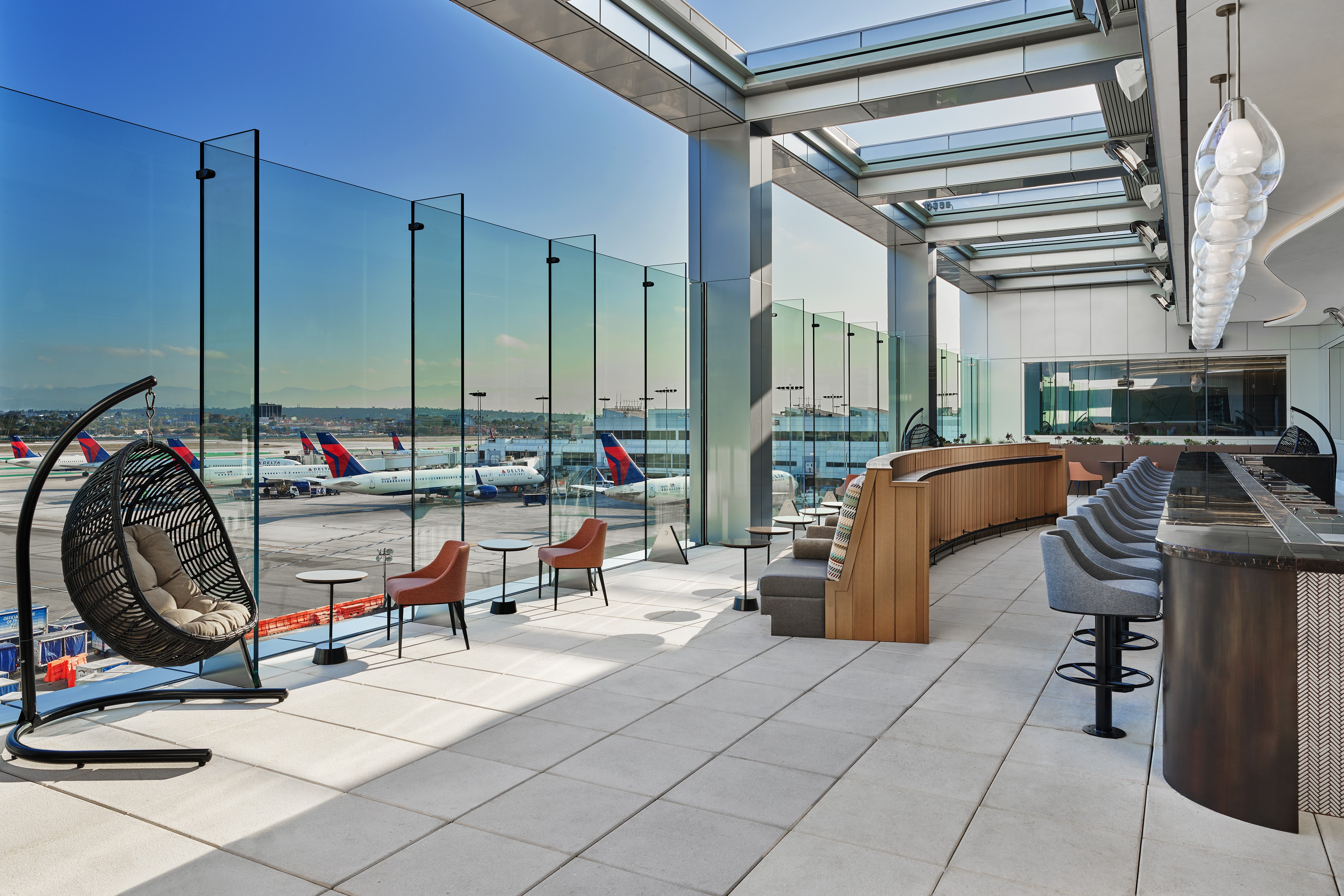 The jewel in the Club's crown is the Sky Deck, a year-round, all-weather terrace where guests can enjoy drinks from the premium bar and panoramic views of downtown Los Angeles and the Los Angeles Hills. Hollywood.
