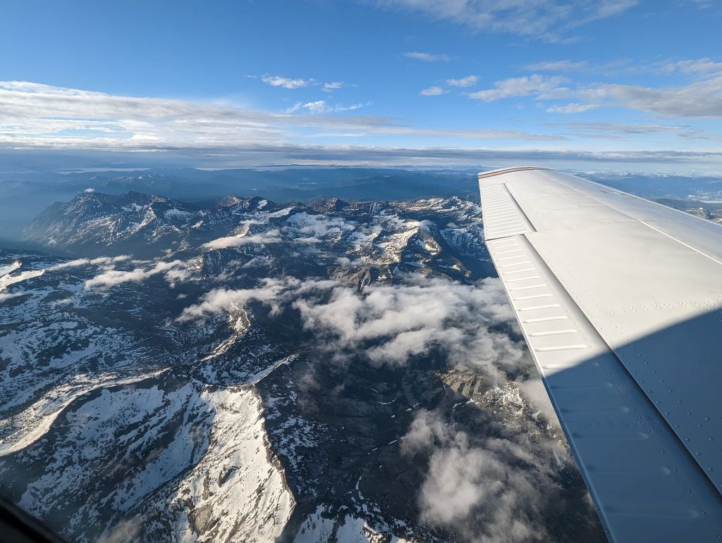 A view of the Rocky Mountains shot during Delta pilots Barry Behnfeldt and Aaron Wilson's fly through of 48 states in 48 hours.