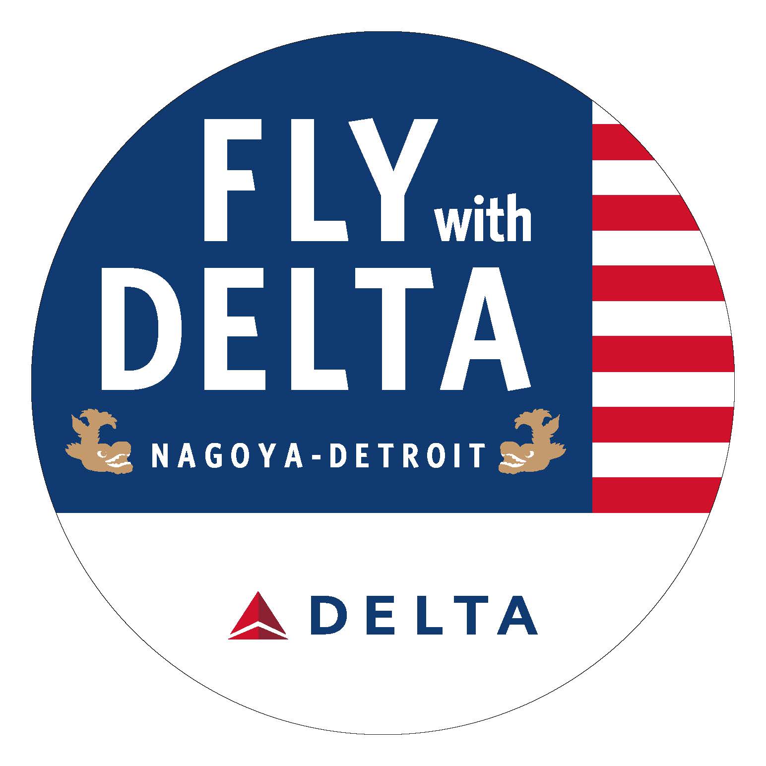 Delta original sticker for Fly with Delta campaign