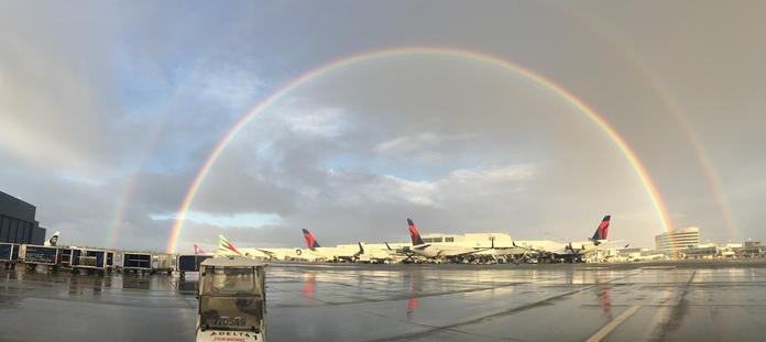 Rainbow at Seattle airport