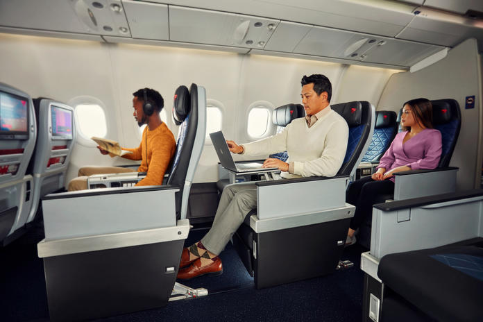 A Delta estreou sua cabine Delta Premium Select em 2017 em rotas transpacíficas e transatlânticas selecionadas.