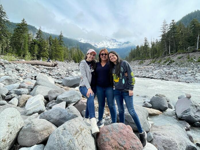 Delta employee Amneris Molina-Nunez with her family in Seattle.