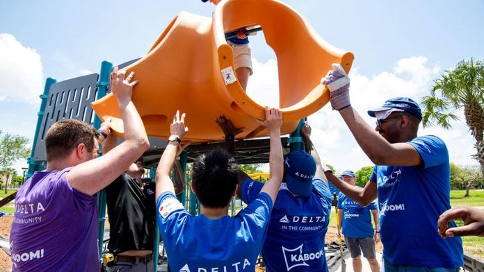 Delta and KABOOM! have partnered with local organizations in Miami to unveil a kid-designed, community-built playground as part of the airline’s commitment to giving back where its employees live, work and serve. 