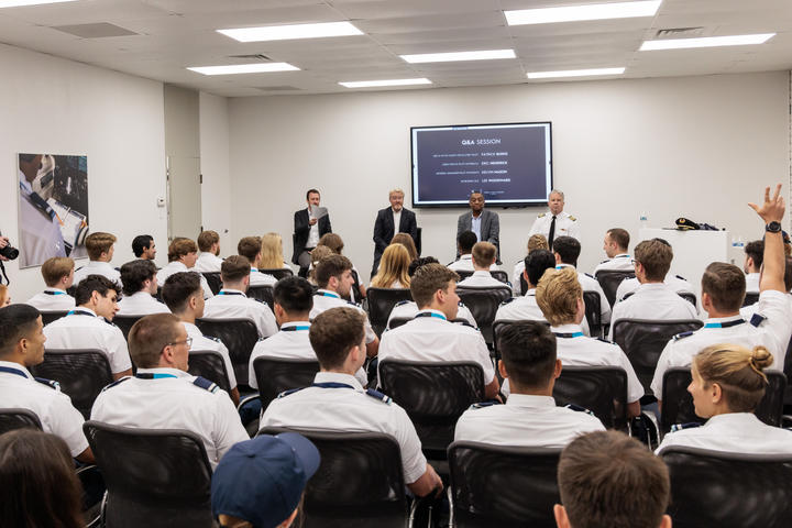 A Q&A with students was held at the official opening of Delta's Propel Flight Academy at Vero Beach.
