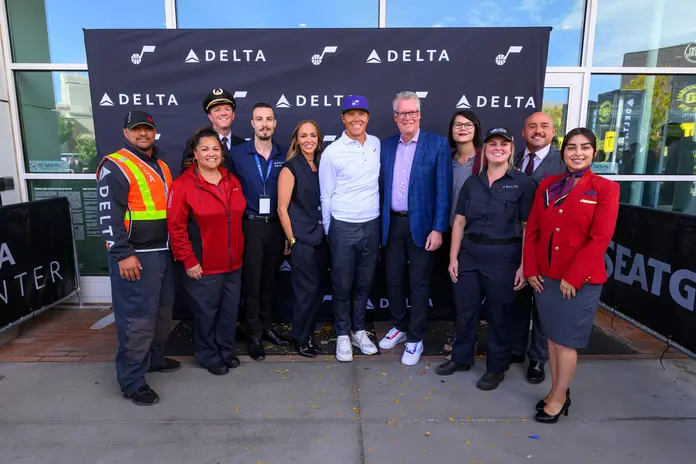 Delta and the Utah Jazz commemorated the official return of the Delta Center to Salt Lake City with a festive ribbon cutting ceremony and press conference on Thursday, Oct. 26, 2023. 