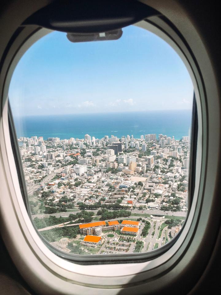 A view of San Juan from a plane window
