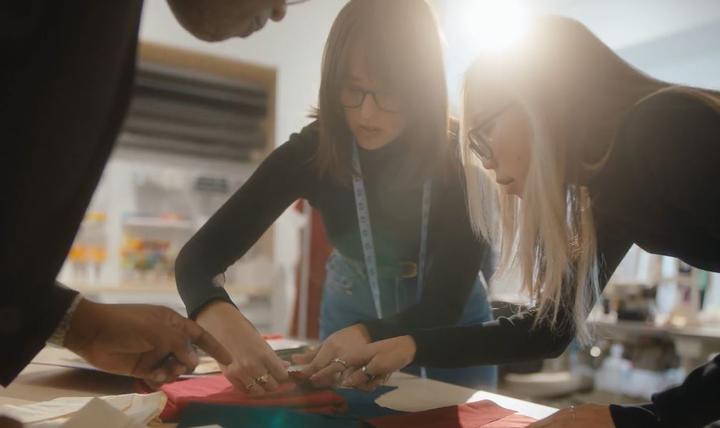 Designers at GPS Apparel by Gap Inc. work on Delta's new uniform protype collection.