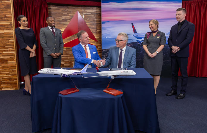 CEO Ed Bastian at the signing of Delta's agreement with Riyadh Air on July 9, 2024.
