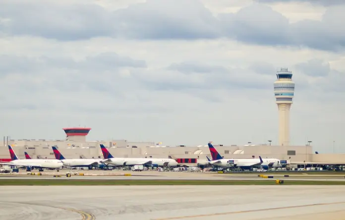 Delta planes parked at Hartsfield-Jackson Atlanta International Airport