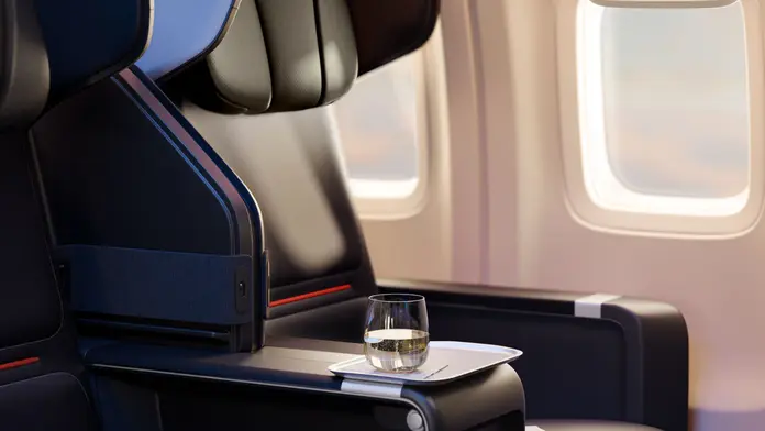 Updated seating for Delta Premium Select and First Class includes a new seat cover over memory foam cushions, complete with breathable engineered leather.&nbsp;