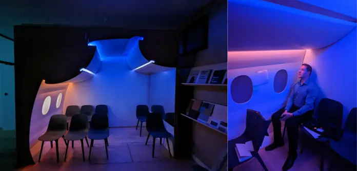 Michael Steinfeld, Manager- Onboard Product at Delta, attends the first cabin lighting workshop for Delta's cabin interior redesign.