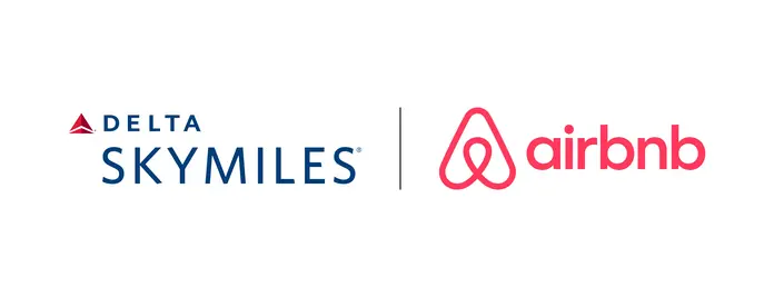 Delta SkyMiles and Airbnb logos side by side
