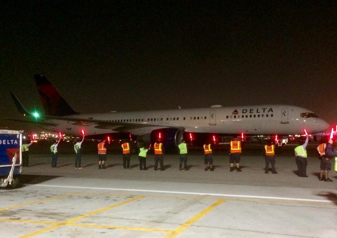 First flight at LAX T3