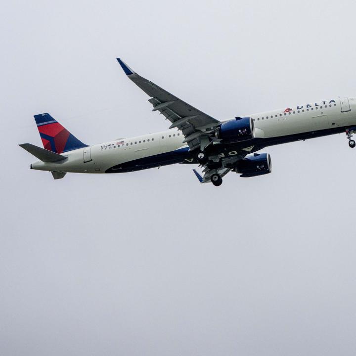 Delta A321neo departs from Boston Logan Airport