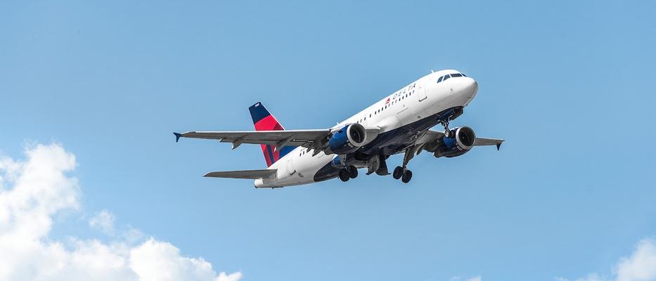 Delta Airbus 319-100 in flight