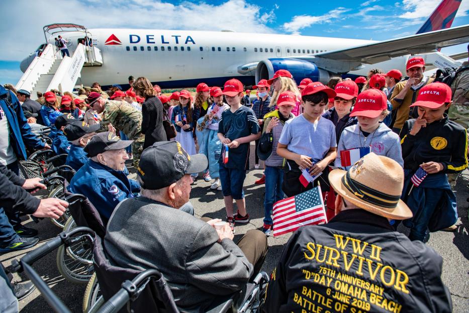 WWII veterans arrive in Normandy in June 2022.