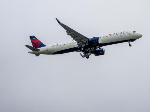 Delta A321neo departs from Boston Logan Airport