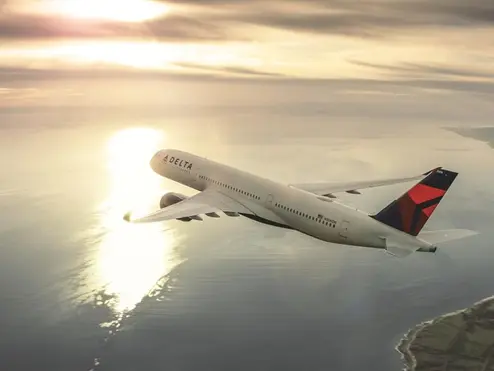 Delta A350 Aircraft in flight