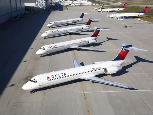 Parked 717-200 aircraft