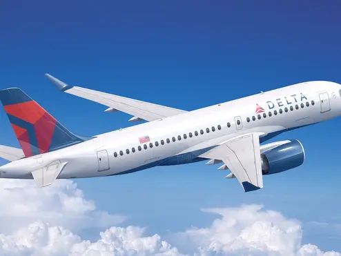 Airbus 220-100 in flight