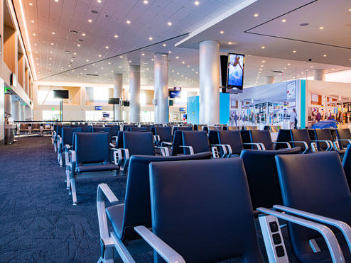 Spacious seating at Delta's new T3 facility at LAX