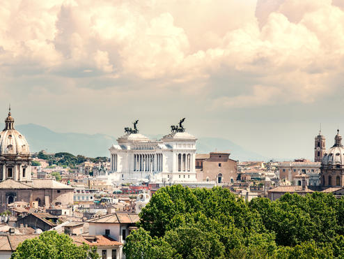 Rome, Italy view to Monument of Vittorio Emanuele II.