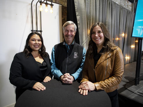 Left to Right: Sarah Gonzales, Director of State & Local Government Affairs, Delta; Bill Wyatt, Executive Director, Salt Lake City Department of Airports; Mayor Erin Mendenhall, Salt Lake City