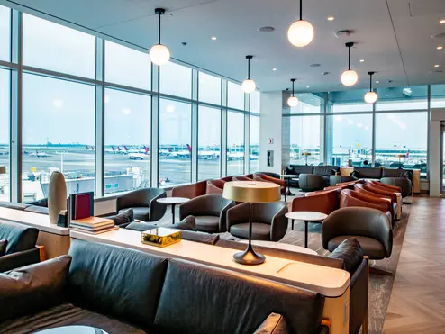 The nearly 14,000-square-foot Club, which will operate alongside the Club on Terminal 4, Concourse B, seats more than 250 guests and includes sweeping views of the airfield.