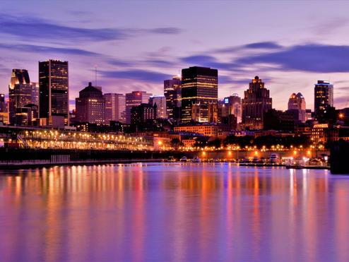 A scenic shot of Parc de la Cité-du-Havre, Montreal, Canada at sunrise