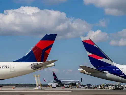 Delta and LATAM aircraft tails