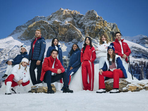 Group shot of Delta athlete ambassadors for Milan Cortina 2026 Olympic and Paralympic Winter Games.