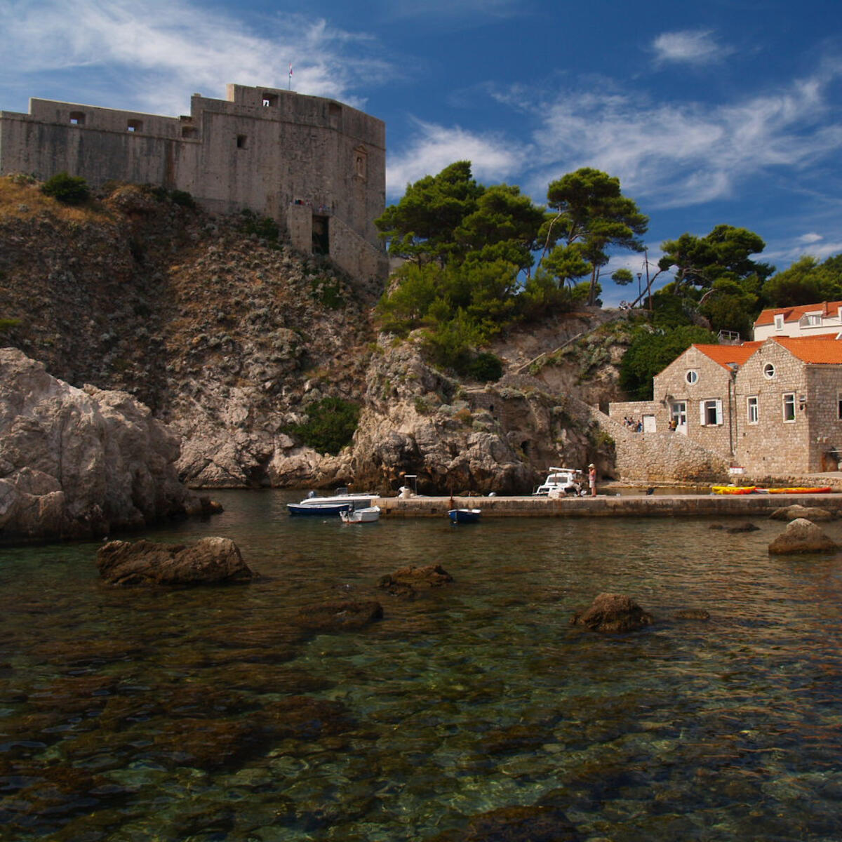 Small boat dock in Dubrovnik, Croatia