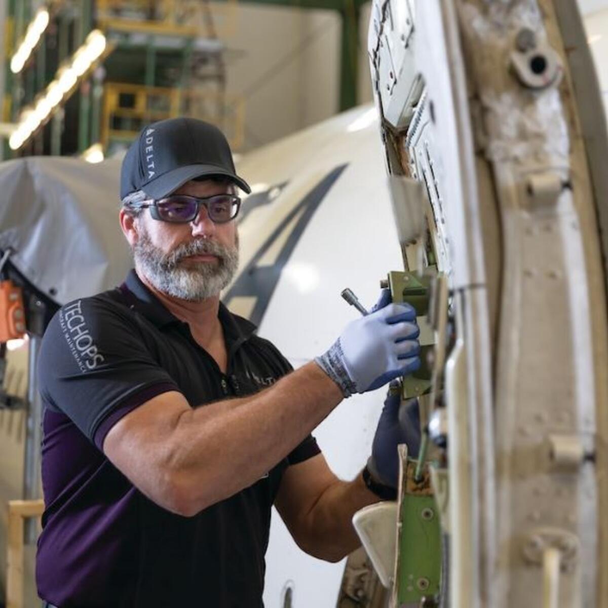 A Tech Ops employee at work.
