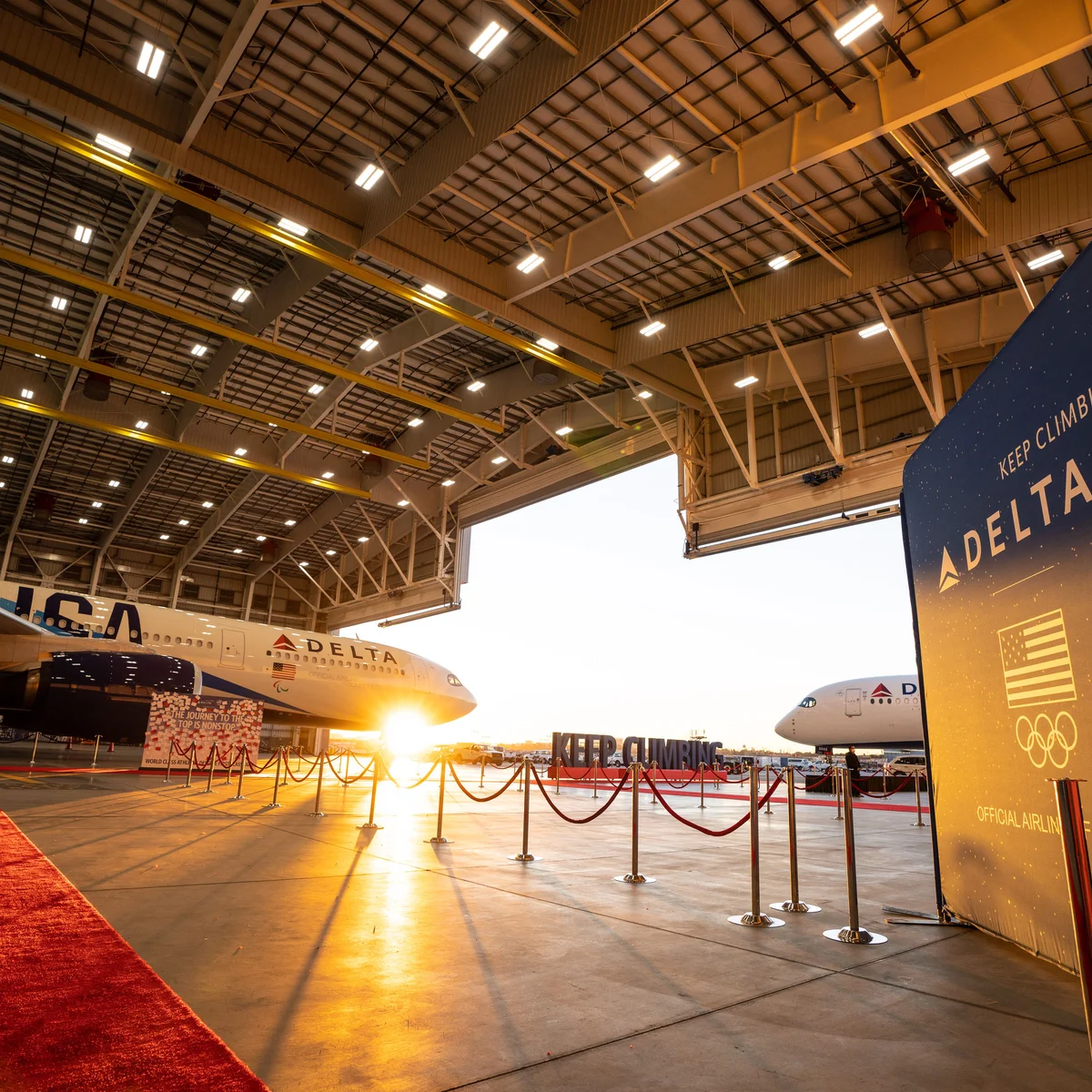 Team USA Sendoff A330 Livery LAX Hangar