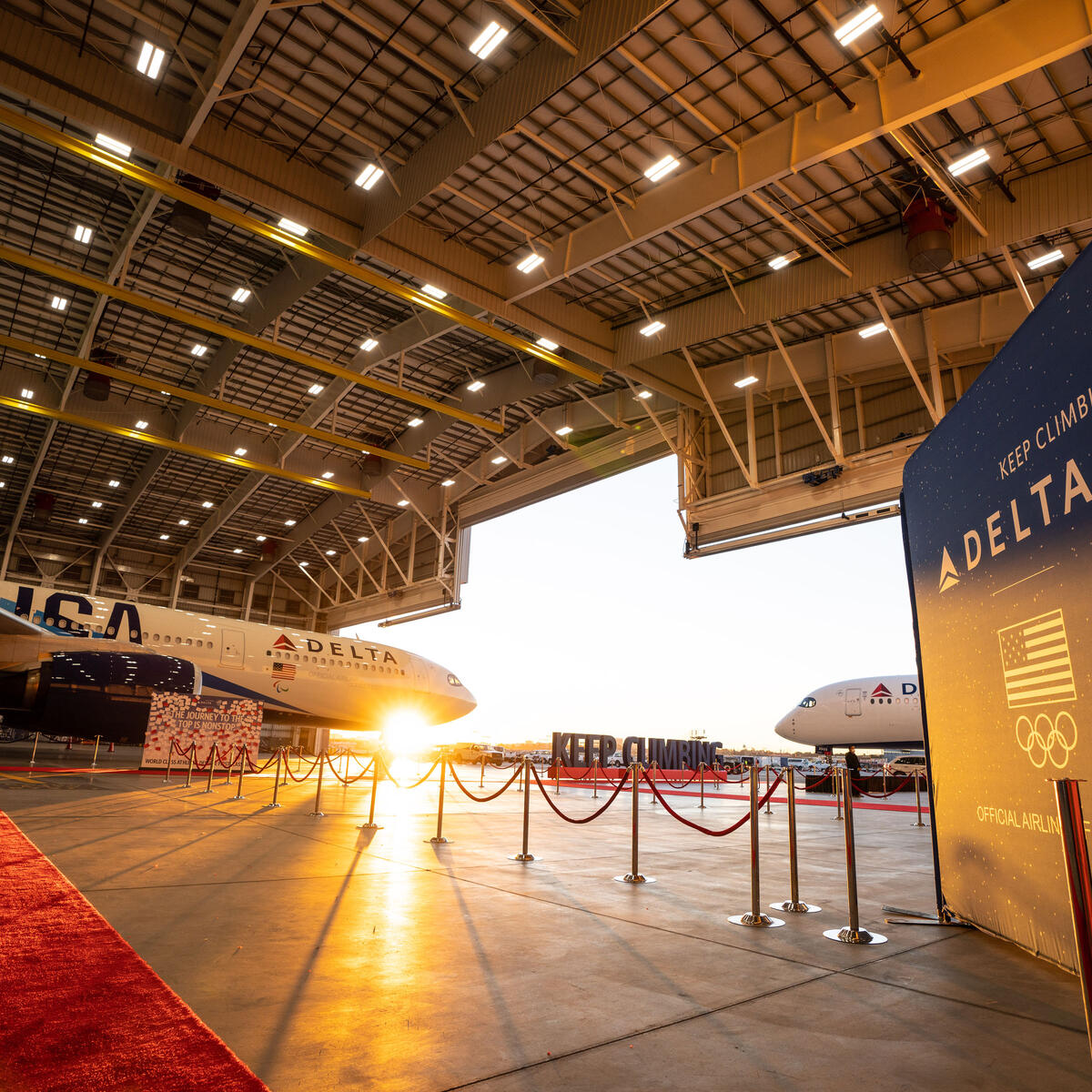 Team USA Sendoff A330 Livery LAX Hangar