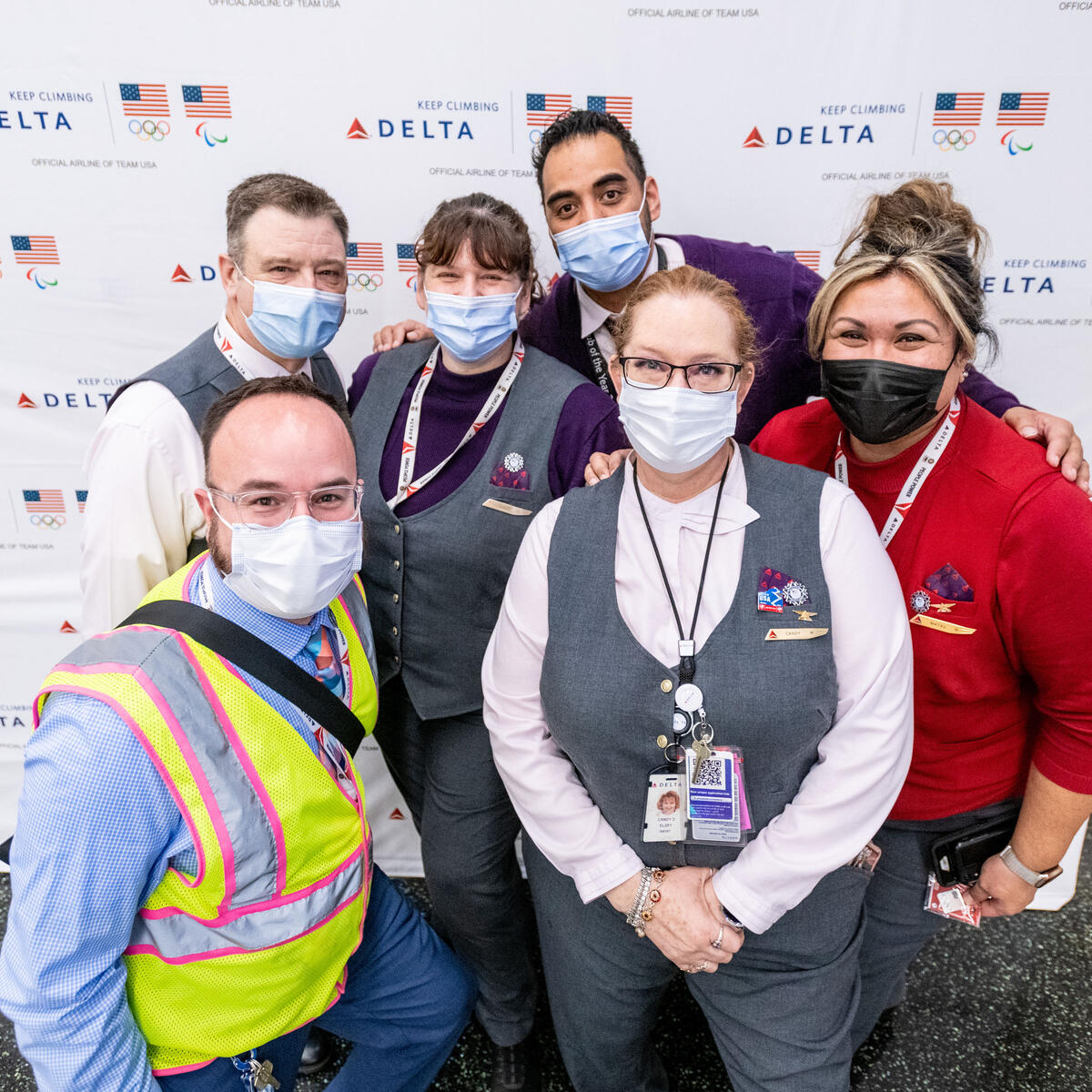 Delta welcomes home Team USA from Olympic Winter Games Beijing 2022 in Salt Lake City.