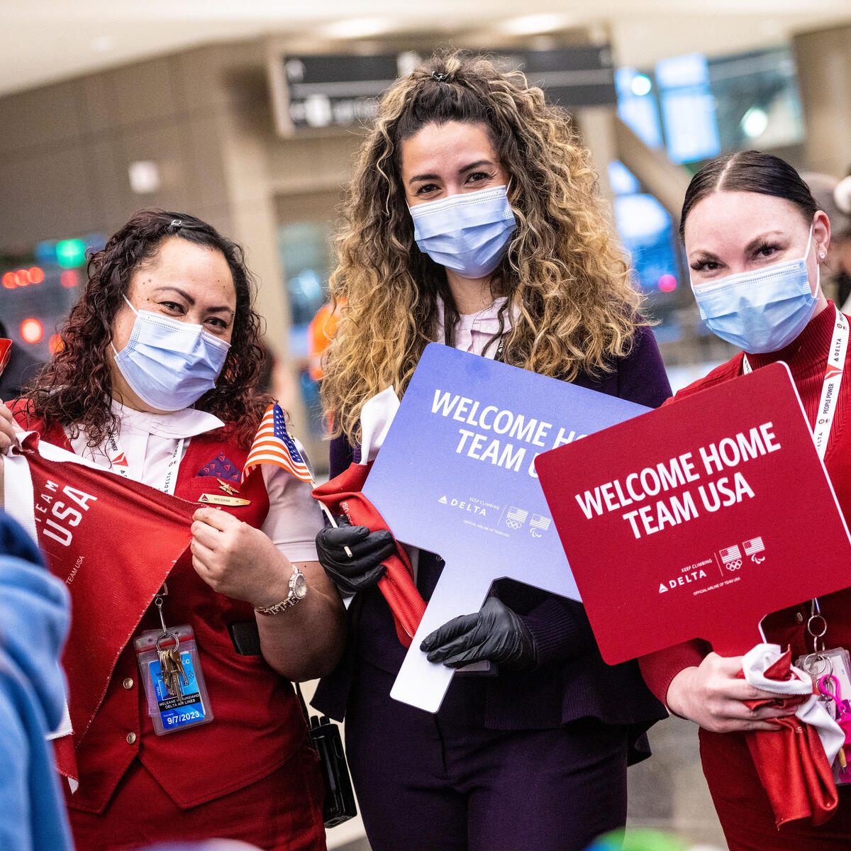 Delta welcomed Team USA athletes at Salt Lake City International Airport in Salt Lake City, Utah on Monday, February 21, 2022.
