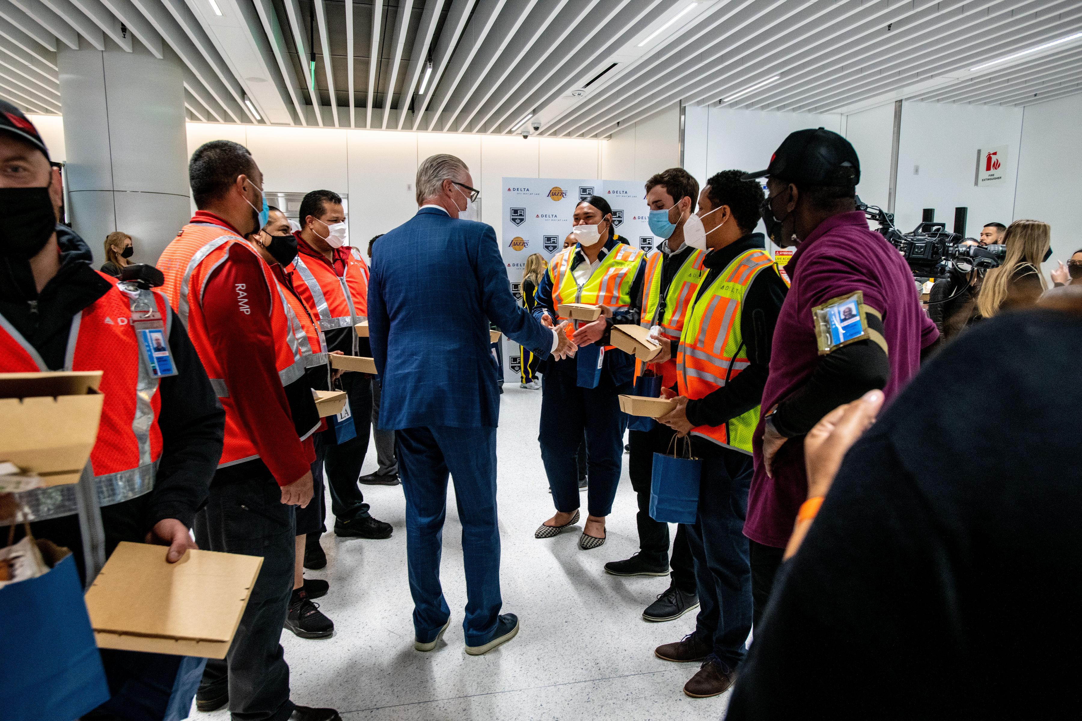 Ed Bastian takes a walkthrough of the new Delta Sky Way on March 28, 2022.