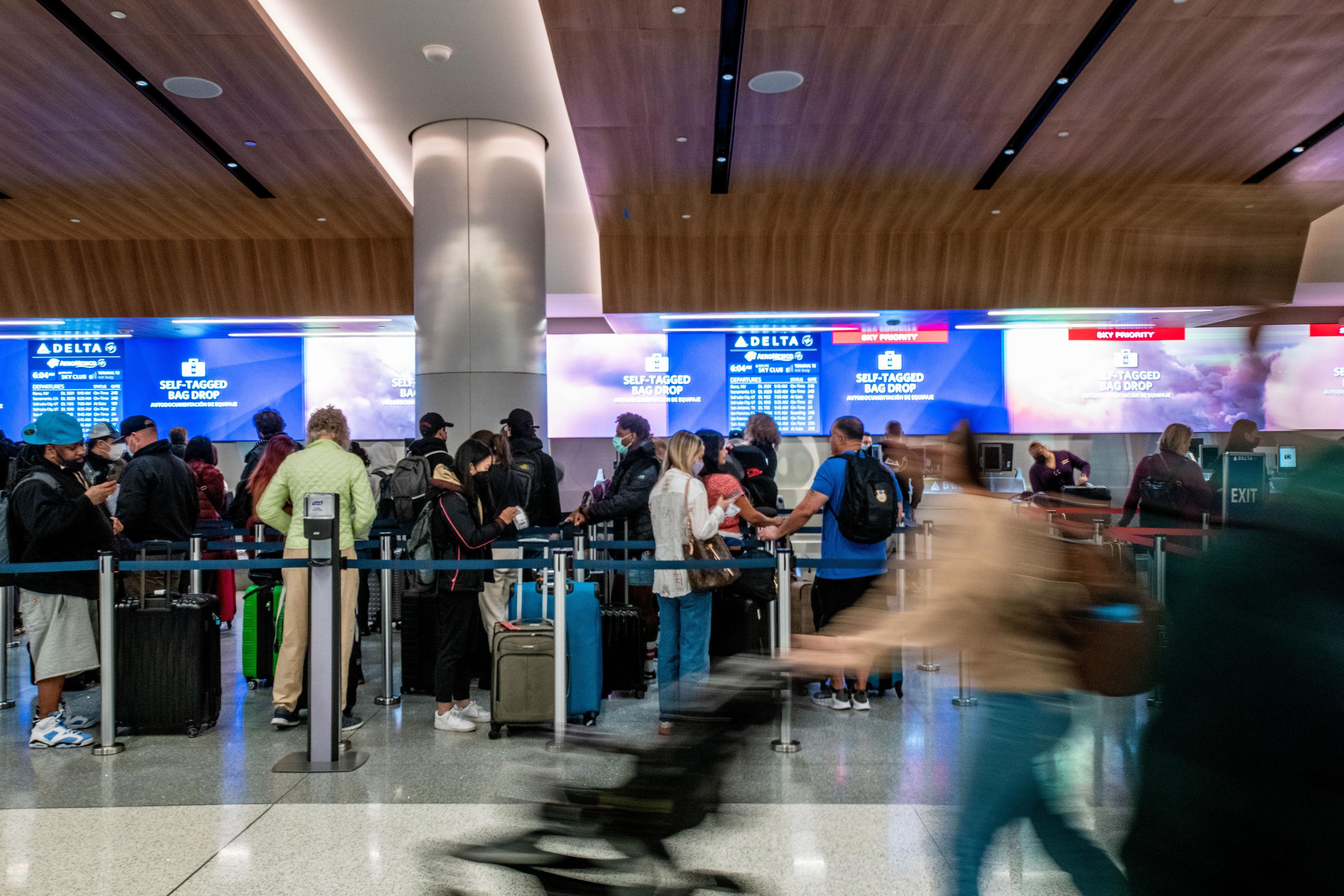 Customers at the new Delta Sky Way at LAX.