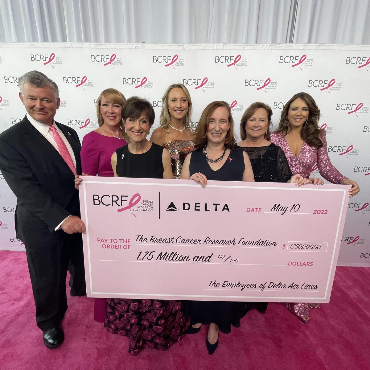 Delta employees at BCRF's Hot Pink Party in NYC
