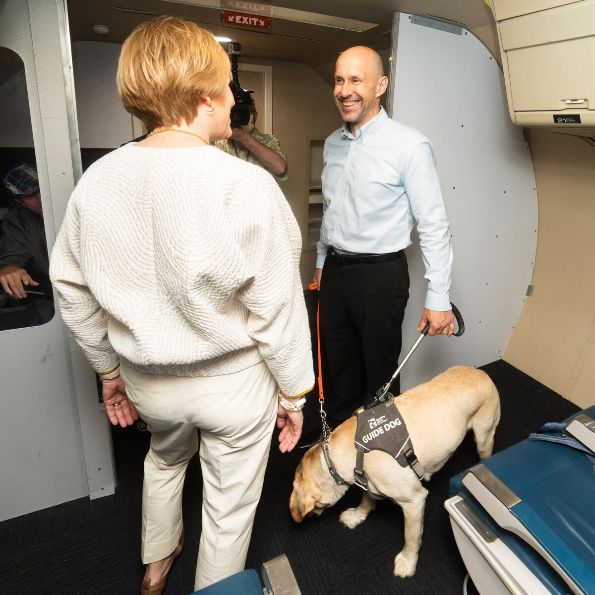 This one-of-a-kind facility, located near gate C16 in Terminal 1 at MSP, will enhance the Navigating MSP program by providing flyers with sensory, physical or cognitive disabilities, those with fear of flying, and service dogs a place to experience and become familiar with an aircraft cabin in a serene setting.