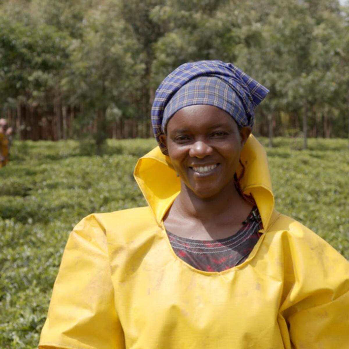 Claudine Mukesharugo, tea farmer from Kinihira, Rwanda