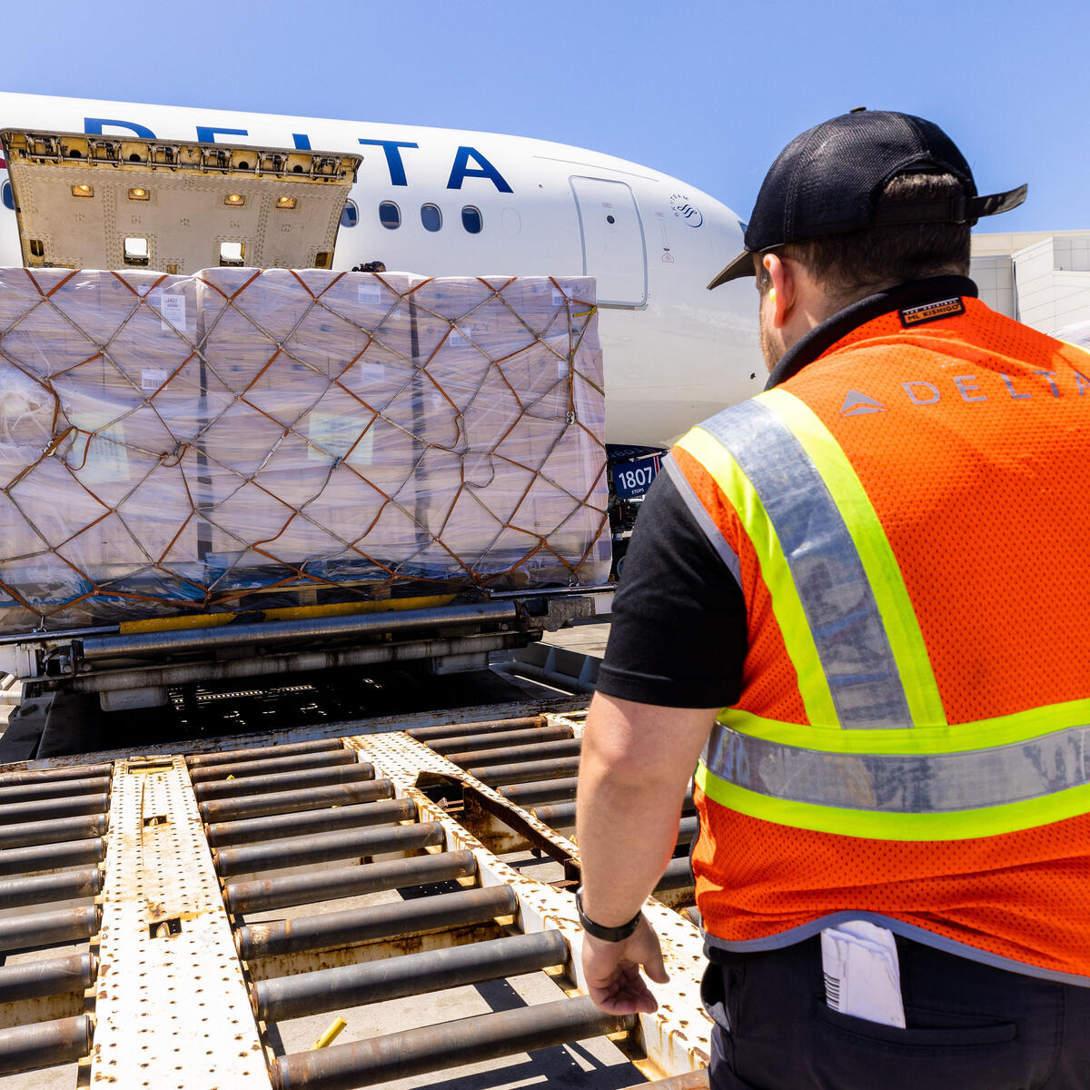 Delta receives a shipment of baby formula at Boston Logan Airport on June 20.