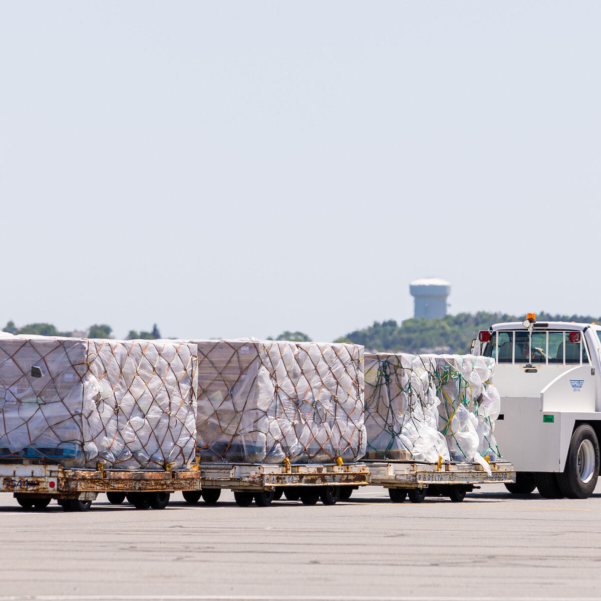 Boston Logan Airport receives a shipment of baby formula sent from LHR.