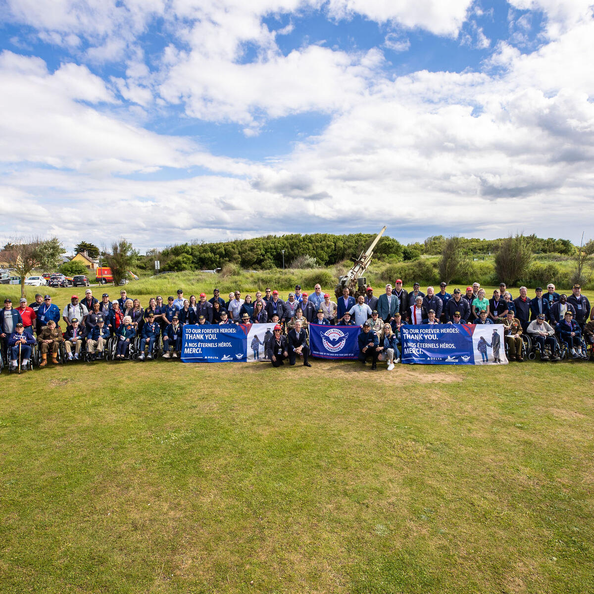 Delta, Michelin and the Best Defense Foundation with the World War II veterans at Utah Beach.