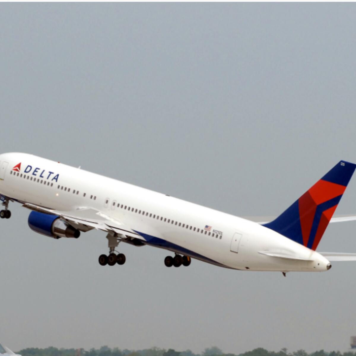 Delta's Boeing 767-400 takes off into the skies, with seating accommodation to over 230 passengers.