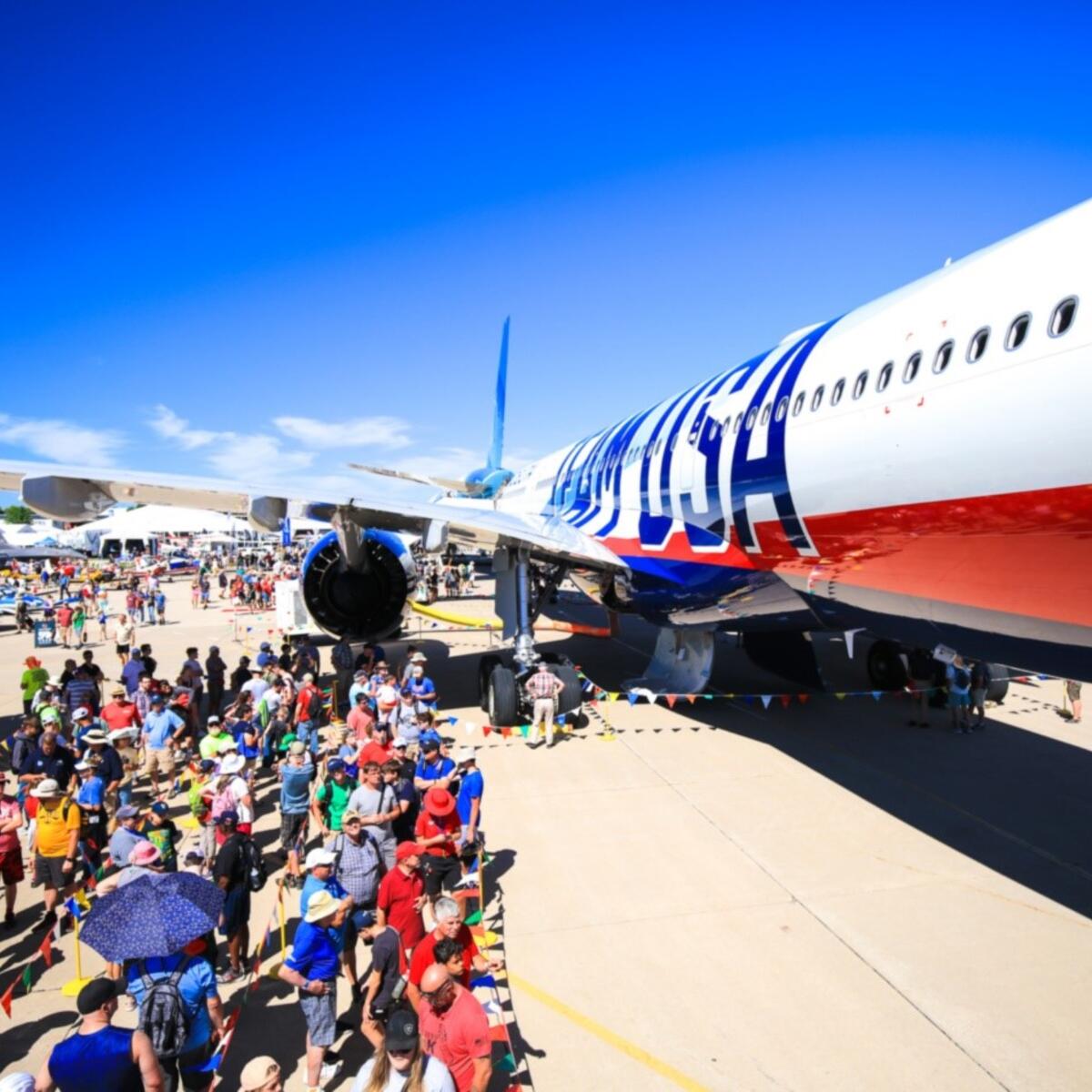 Line for Team USA plane